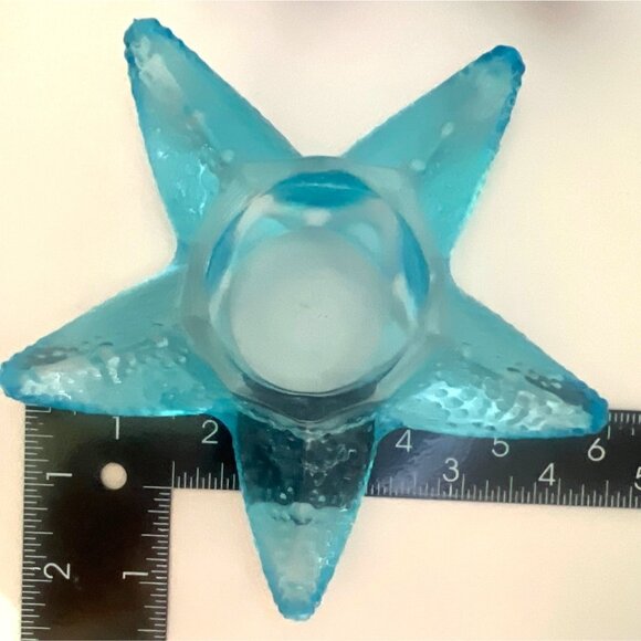 Coastal Starfish Glass Candle Holder Purple Blue Clear Votive TeaLight Nautical - Picture 8 of 8